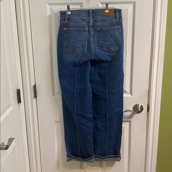 Judy Blue Sally High Rise Front Seam Detail Cuffed Straight Fit Jeans Women’s 9 - Picture 5 of 10